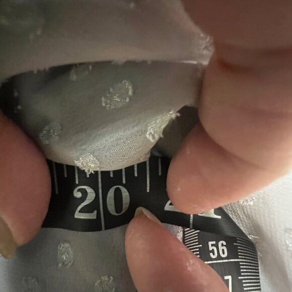 Daniel Rainn Womens Polkadot Gray Textured Sheer 3/4 Sleeve Blouse sz Large - Picture 9 of 12